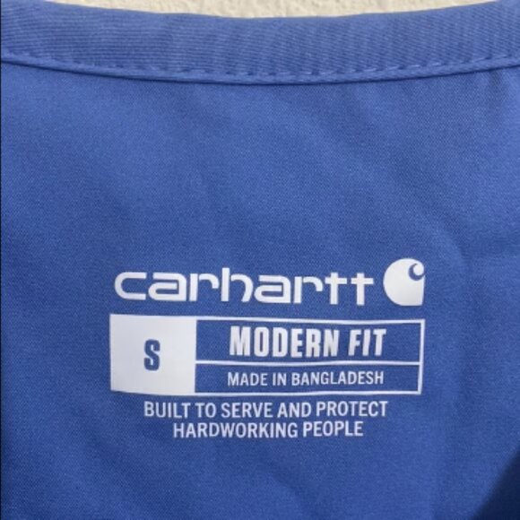 CARHARTT Men's Force Modern Fit Scrub Top BLUE Size S - Picture 5 of 6